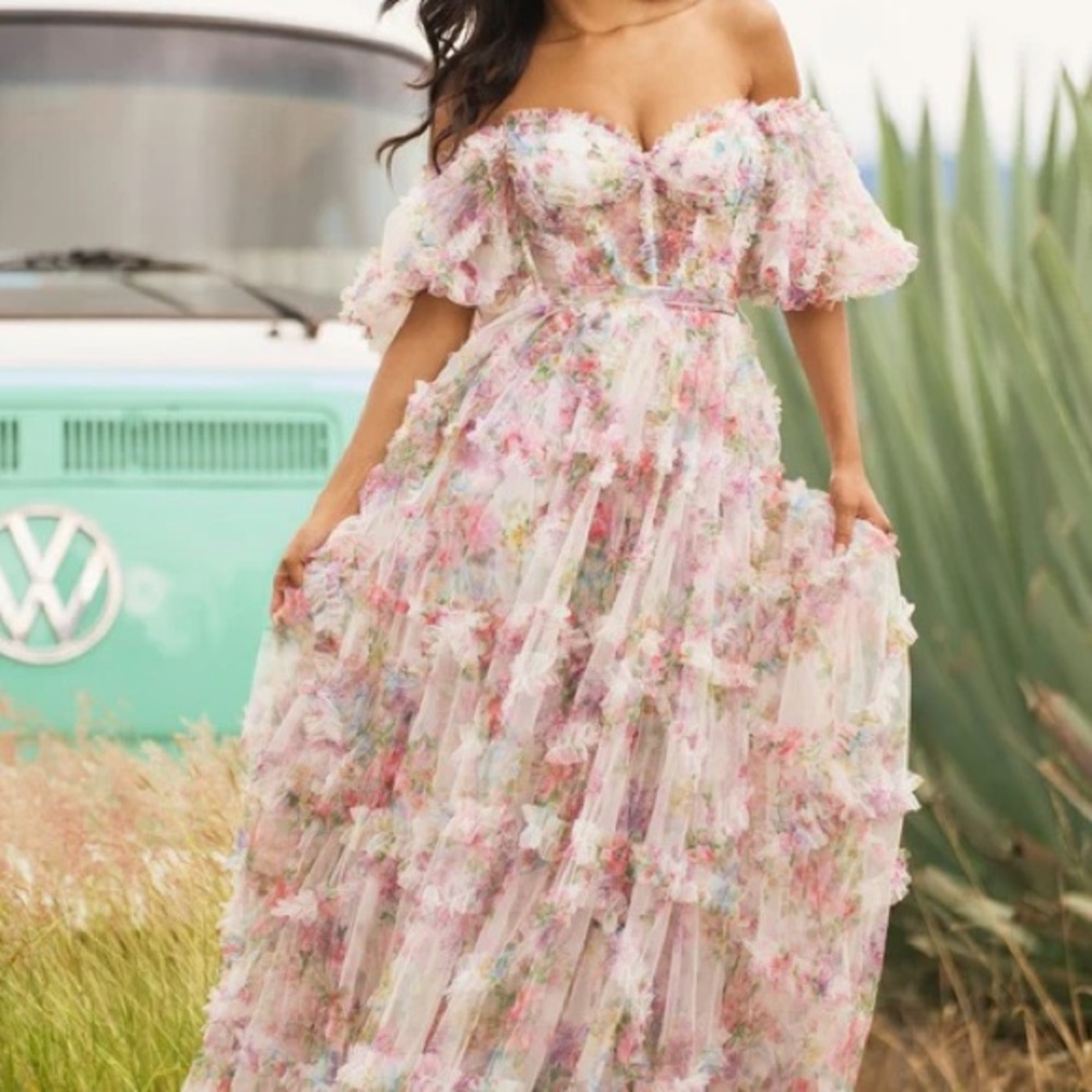 Sherri Hill 54411 Blush Print Size 4